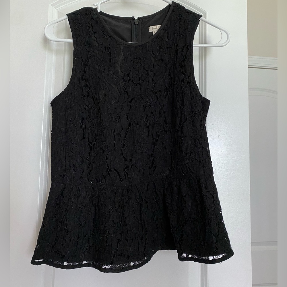 Womens J. Crew black lace tank top size 0